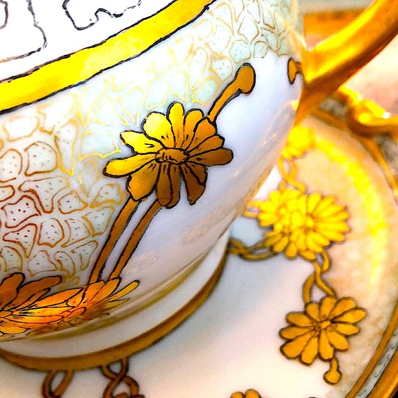 EUC- Antique French & German Hand-Painted Tea Set Pieces - Picture 6 of 16